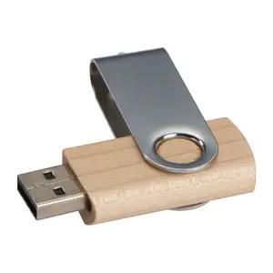 Twist USB Stick with light wood cover 8GB